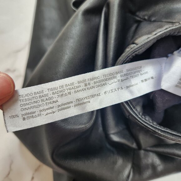 NWOT Zara Faux Leather Black High Waisted Leggings Pants Women's XS - Picture 10 of 10